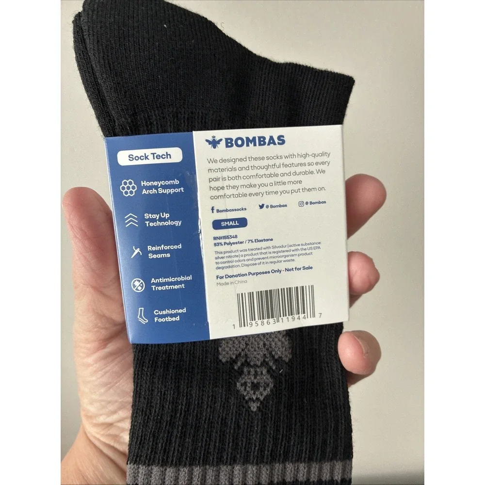 One Pair Bombas Calf Sock Honeycomb Arch Support Size Small
